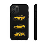 Yellow Type R Sports Car Phone Case Tough JDM Hot Hatch Multi View Print