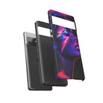 Neon Lightning Face 80s phone case | Tough Case