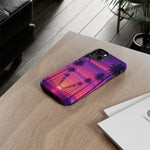 Retrowave Aesthetic Sunset Palm Trees phone case
