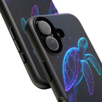 Neon Cyber Sea Turtle Tough Phone Case Ocean Design