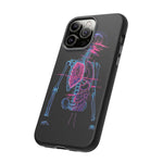 Neon Anatomical Skeleton Phone Case | Internal Displacement Art