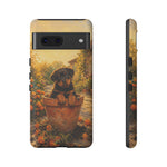 Rottweiler Puppy in Flower Pot Tough Case | Floral Dog Phone Cover