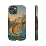 Leaping Golden Trout Lake Scene phone case | Tough Cover