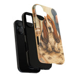 Guilty Basset Hound Phone Case, Muddy Watercolor Art Cover