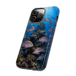 Snapper Reef Phone Case, Sunlit School Ocean Fishing Tough Cover