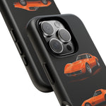 C3 Corvette Art Phone Case Orange, Three-View Vector Cover, Gift