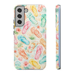 Watercolor Flip Flops pattern Tough Case | Beach Shells Phone Cover