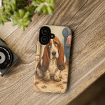 Guilty Basset Hound Phone Case, Muddy Watercolor Art Cover