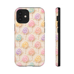 Pastel Swirl Lollipops Tough Case | Candy Pattern Phone Cover