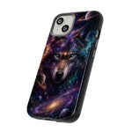 Cosmic Wolf Phone Case, Galaxy Nebula Portrait Tough Cover, Gift