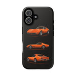 C3 Corvette Art Phone Case Orange, Three-View Vector Cover, Gift