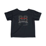 1988 Camaro IROC-Z Chevy Classic Muscle Car Black Red Graphic Baby Tee Shirt