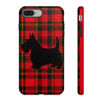 Scottish Terrier Silhouette Plaid Art Tough Phone Case