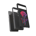 Glitch Rose Neon Phone Case Vaporwave Tough Cover