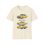 Yellow 1955 Chevy Bel Air T-Shirt | Vintage Classic Car Trio Illustration