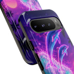 Neon Dolphin Ocean Vaporwave Art Tough Phone Case