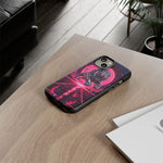 Chrome Lion Phone Case, Neon Grid Katakana Pride Tough Cover