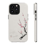 Plum Blossom Ink Wash Phone Case Minimalist Zen Tough Case