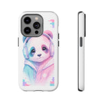 Pastel Panda Phone Case, Glitch Color Block Cover