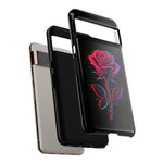 Glitch Rose Neon Phone Case Vaporwave Tough Cover