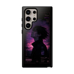 Melancholy Data Poster Phone Case, Glitch Anime Sky Tough Cover