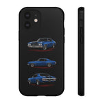 1970 Chevelle SS Phone Case Blue, Three-View Vector Tough Cover