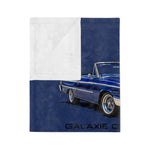 1963 Blue Galaxie Convertible Illustration Blanket | Classic Car Artwork