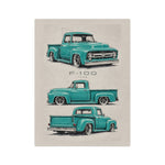 Teal Vintage 1956 F100 Truck Blanket | Microfiber Velveteen Throw