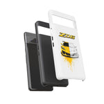 Z06 Corvette Phone Case, Yellow Sketch Reveal Chrome Cover