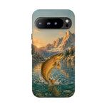 Leaping Golden Trout Lake Scene phone case | Tough Cover