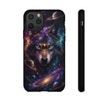 Cosmic Wolf Phone Case, Galaxy Nebula Portrait Tough Cover, Gift