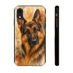 German Shepherd Loyal Watercolor Portrait Art Tough Phone Case