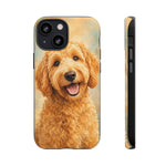Goldendoodle Fluffy Curls Portrait Art Tough Phone Case