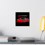 Red Corvette C8 Z06 Poster Modern Supercar Wall Art