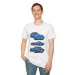 Blue 1973 Corvette Illustration T-Shirt | Classic Sports Car Trio