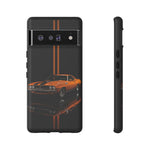 Orange Cuda Phone Case, Muscle Car Stripe Studio Cover, Gift