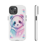 Pastel Panda Phone Case, Glitch Color Block Cover