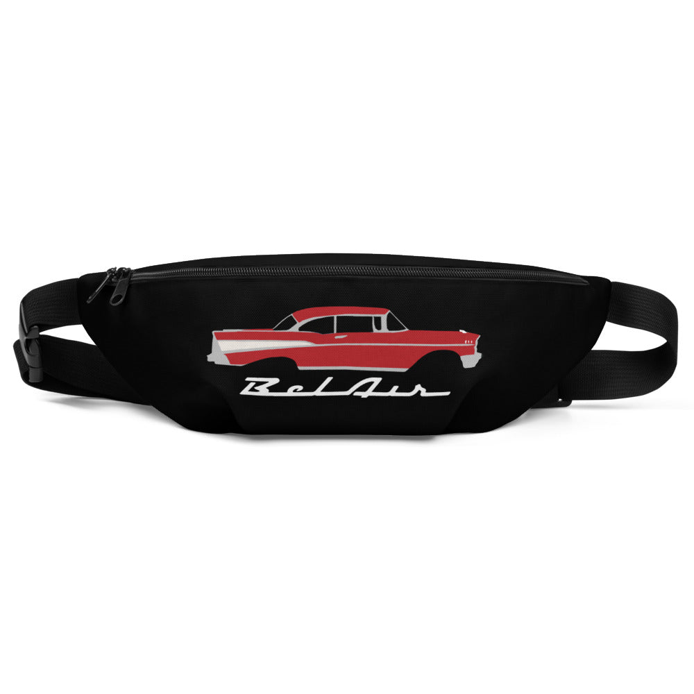 1957 Bel Air Matador Red Hardtop Antique 57 Chevy Classic Car Owners Fanny Pack