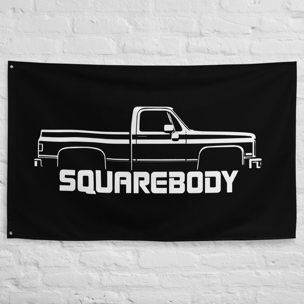 1987 Silverado C10 Chevy Truck Square Body Pickup Garage Office Man Cave Banner Flag 34.5" x 56"