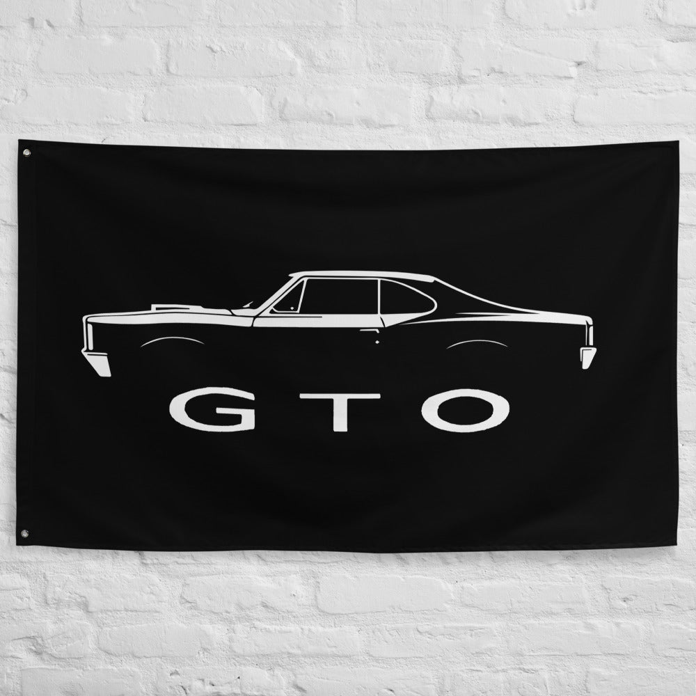 1966 GTO Classic Car Enthusiats Gear Heads Automotive Art for Garage Office Man Cave Banner Flag 34.5" x 56"