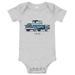 1956 Chevy 3100 onesie for little Antique Pickup Truck Enthusiasts Automotive Baby one piece