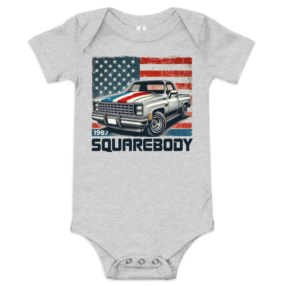 1987 Chevy Squarebody USA onesie for Little Pickup Truck Owners c10 Silverado Baby one piece