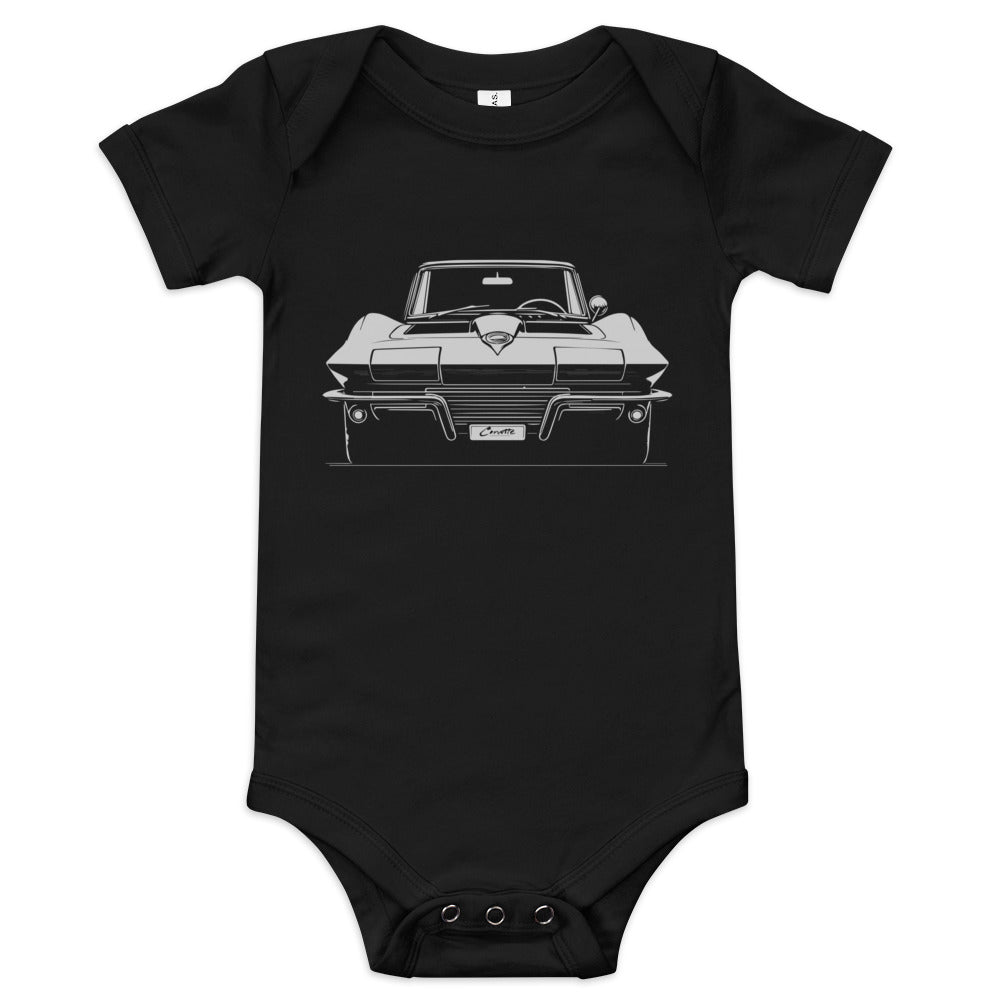 1963 Corvette onesie for Chevy Classic Car Owners Vette C2 Baby one piece