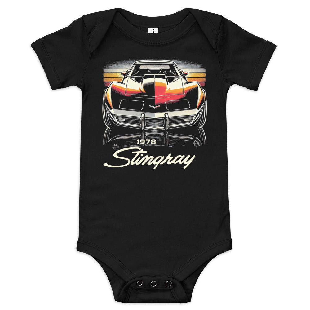 1978 C3 Corvette Stingray onesie for Little Chevy Fans American Classic Car Baby one piece