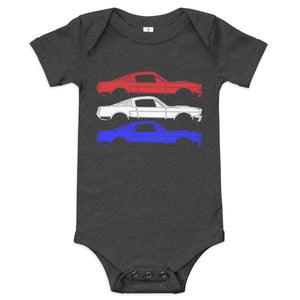 1965 GT350 Stang American Classic Car Patriotic Theme Baby onesie one piece