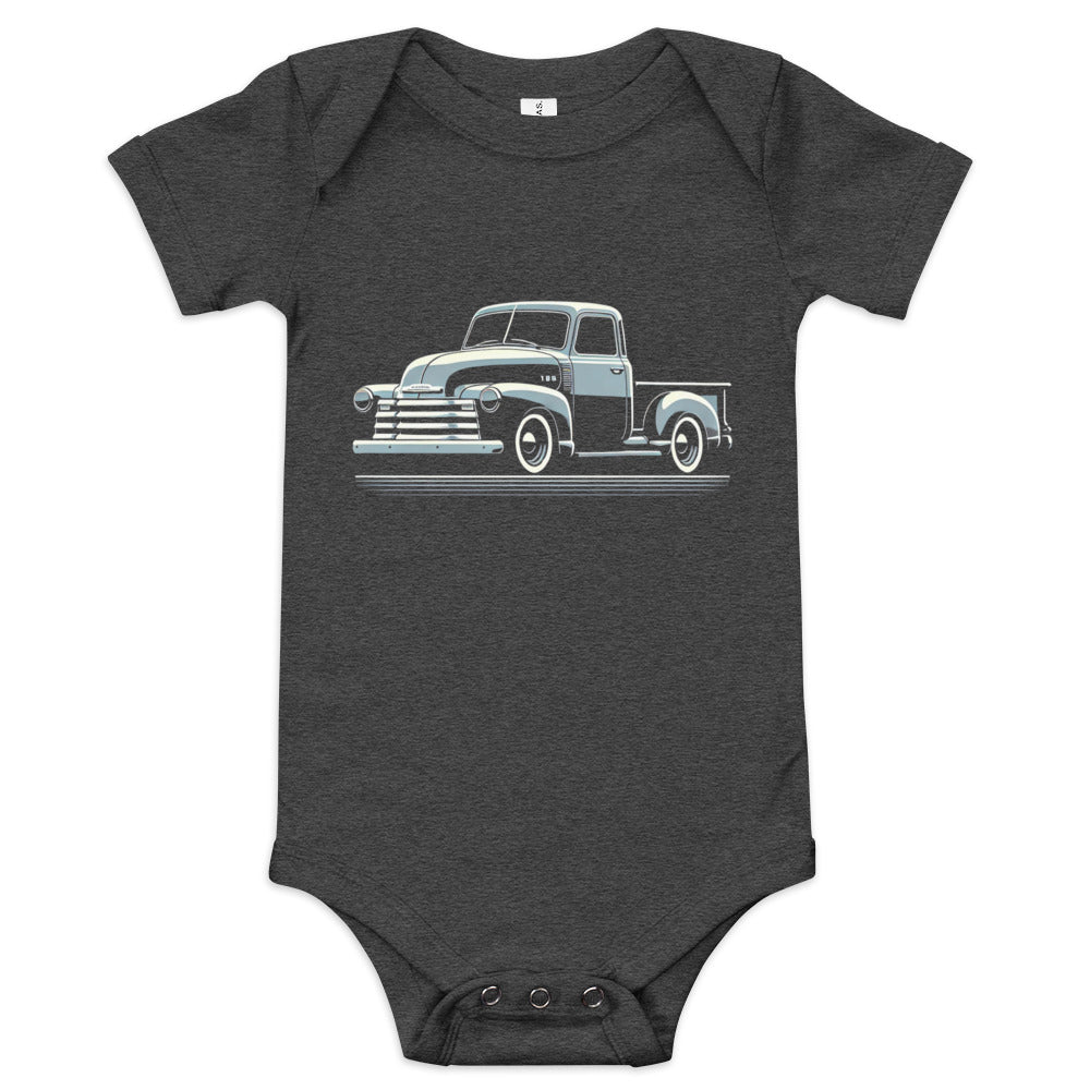 1950s Antique Truck Art Graphic onesie for Little Chevy 3100 Pickup Lovers Baby one piece