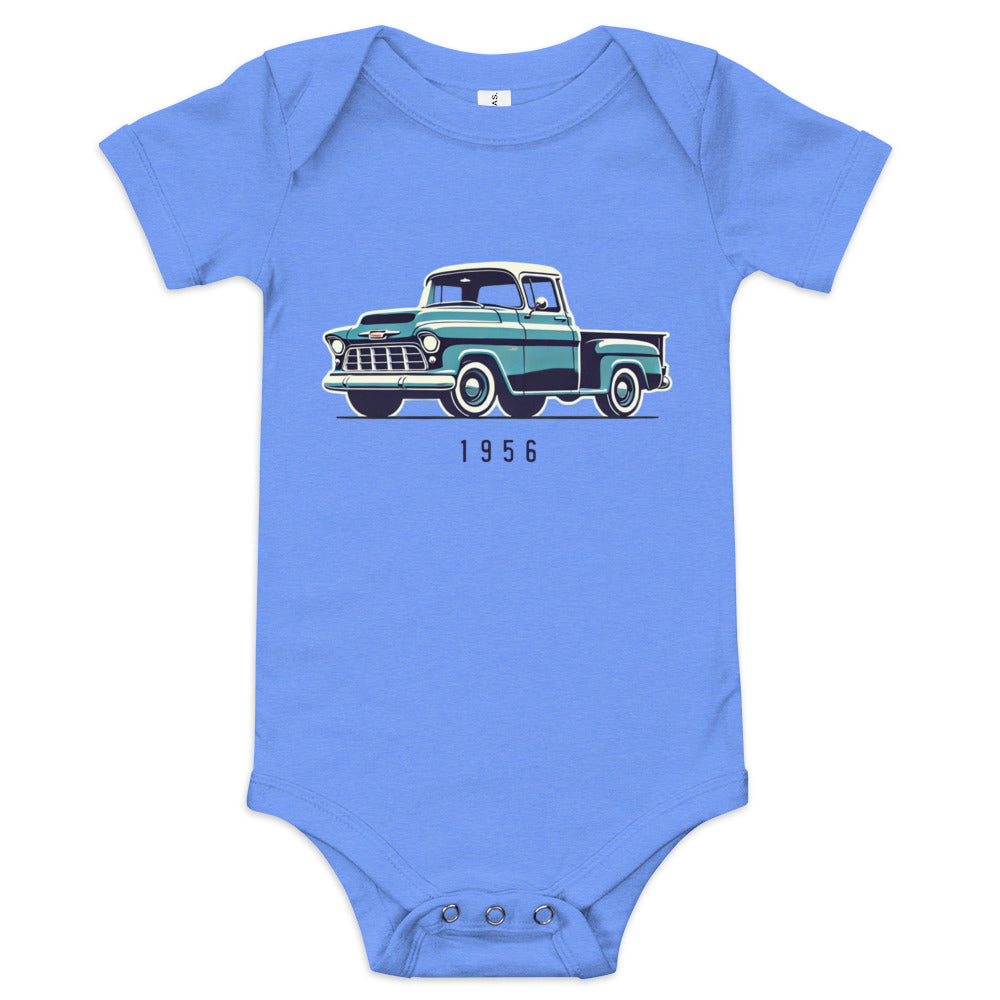 1956 Chevy 3100 onesie for little Antique Pickup Truck Enthusiasts Automotive Baby one piece