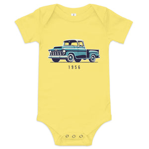 1956 Chevy 3100 onesie for little Antique Pickup Truck Enthusiasts Automotive Baby one piece