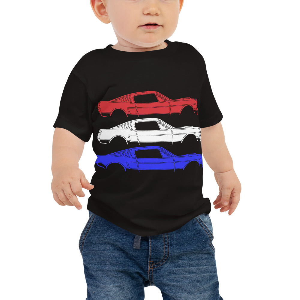 1965 GT350 Stang American Classic Car Patriotic Theme Baby Jersey Short Sleeve Tee