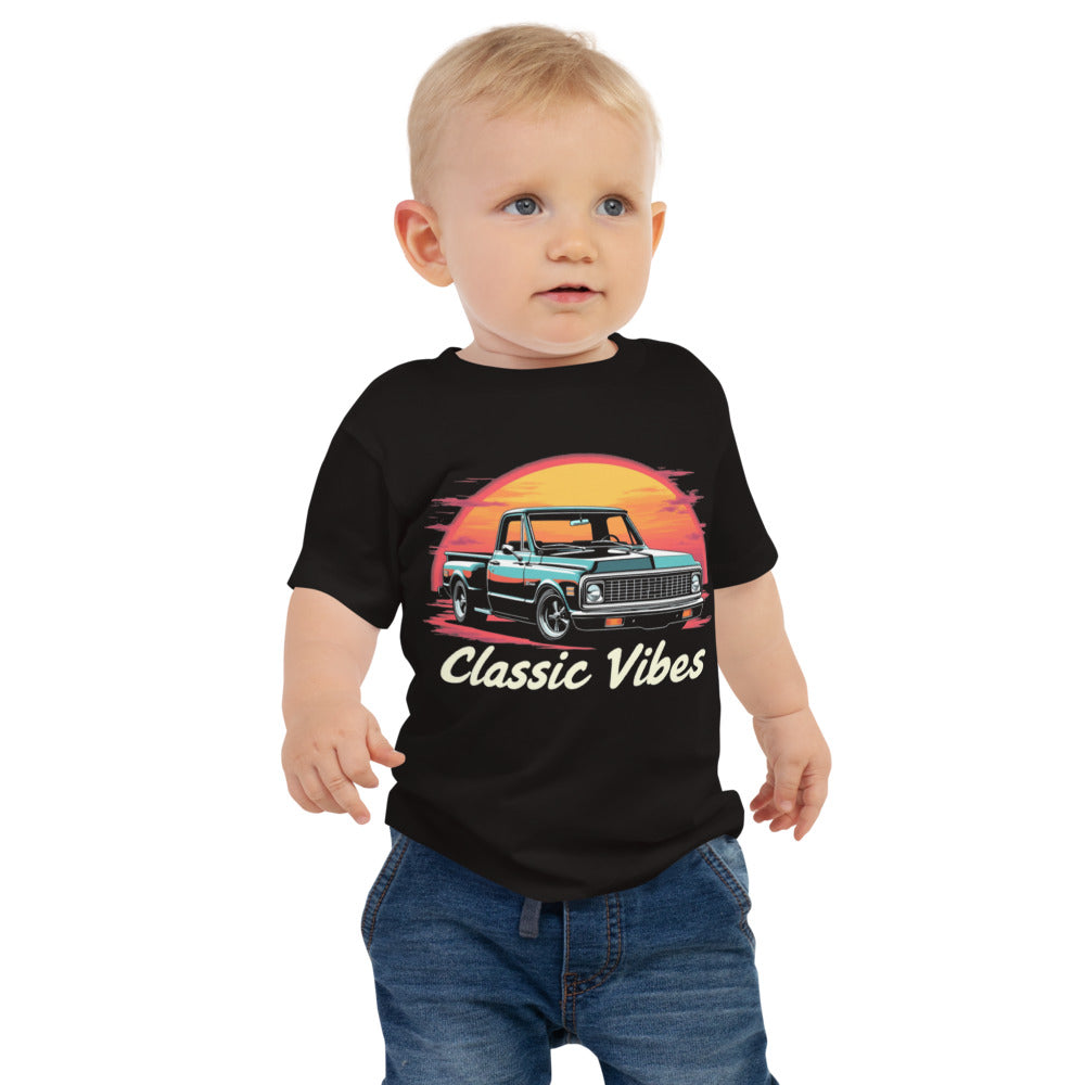 Classic Vibes 1970s Chevy C10 Pickup Truck Baby Jersey Short Sleeve Tee